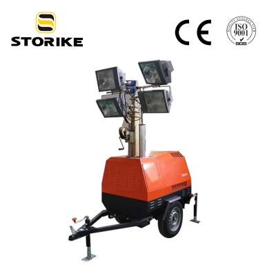 1000W*4 IP65 Metal Halide Lamp Diesel Generator  Mobile Light Tower Price